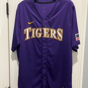Nike Purple Dri-FIT LSU Baseball Jersey